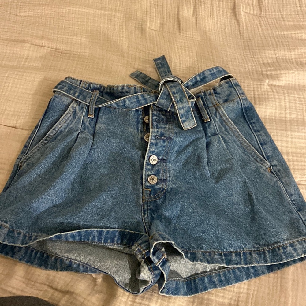 Abercrombie and Fitch Natural Rise shorts with tie waist